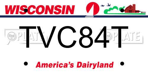 TVC84T Wisconsin License Plate