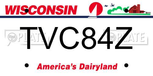 TVC84Z Wisconsin License Plate
