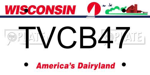 TVCB47 Wisconsin License Plate