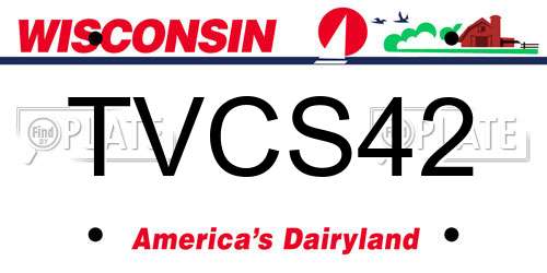 TVCS42 Wisconsin License Plate