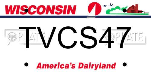 TVCS47 Wisconsin License Plate