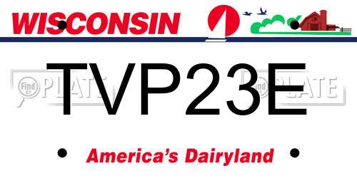 TVP23E Wisconsin License Plate