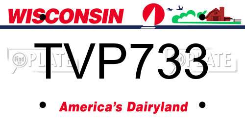 TVP733 Wisconsin License Plate