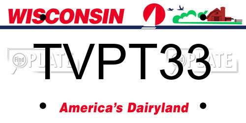 TVPT33 Wisconsin License Plate