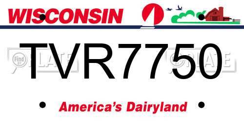 TVR7750 Wisconsin License Plate