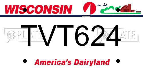 TVT624 Wisconsin License Plate