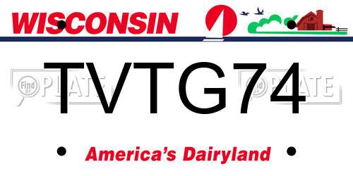 TVTG74 Wisconsin License Plate