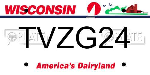 TVZG24 Wisconsin License Plate