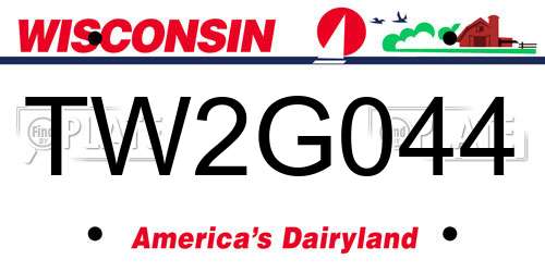 TW2G044 Wisconsin License Plate