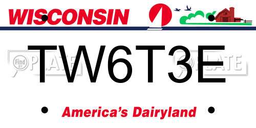 TW6T3E Wisconsin License Plate