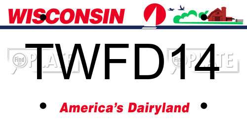 TWFD14 Wisconsin License Plate