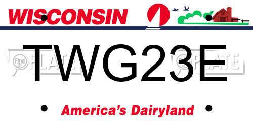 TWG23E Wisconsin License Plate