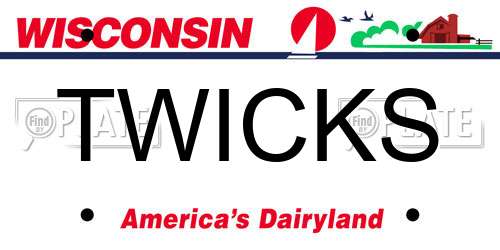 TWICKS Wisconsin License Plate