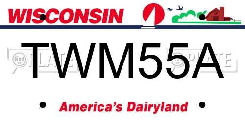 TWM55A Wisconsin License Plate