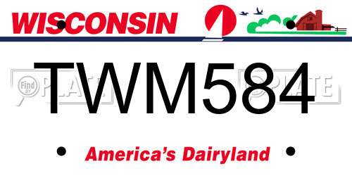 TWM584 Wisconsin License Plate