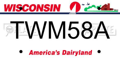 TWM58A Wisconsin License Plate