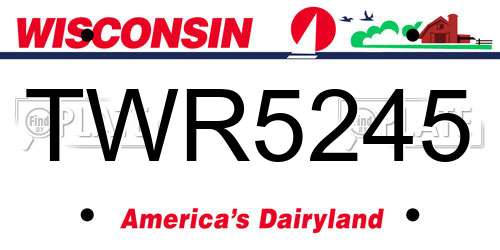 TWR5245 Wisconsin License Plate