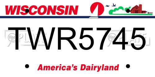 TWR5745 Wisconsin License Plate
