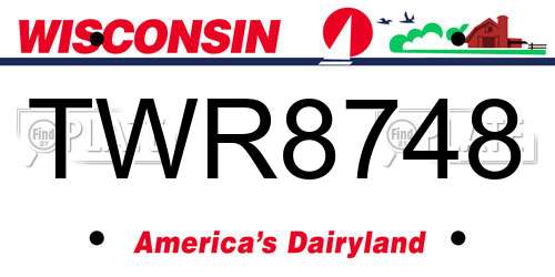TWR8748 Wisconsin License Plate