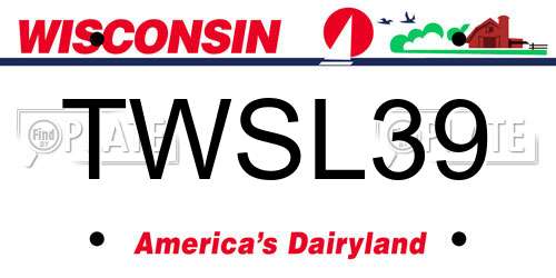 TWSL39 Wisconsin License Plate