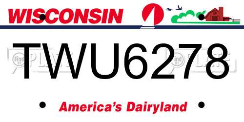 TWU6278 Wisconsin License Plate