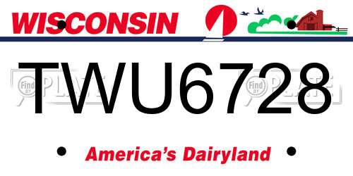 TWU6728 Wisconsin License Plate