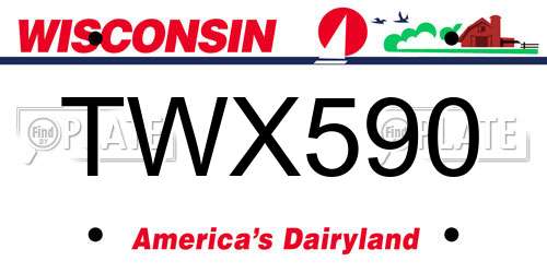 TWX590 Wisconsin License Plate