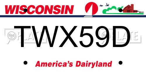 TWX59D Wisconsin License Plate