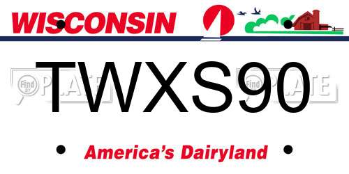 TWXS90 Wisconsin License Plate