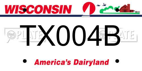 TX004B Wisconsin License Plate