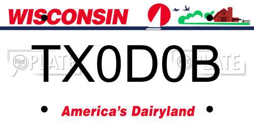 TX0D0B Wisconsin License Plate