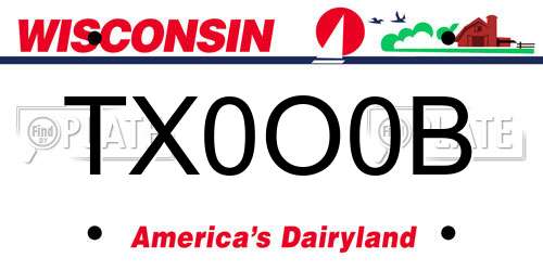 TX0O0B Wisconsin License Plate