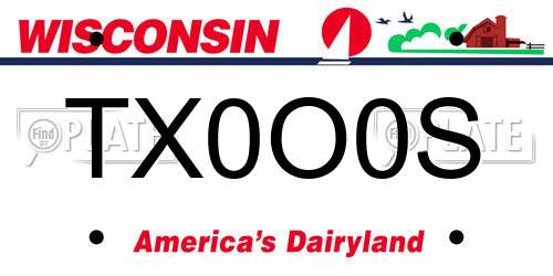 TX0O0S Wisconsin License Plate
