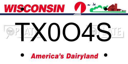 TX0O4S Wisconsin License Plate
