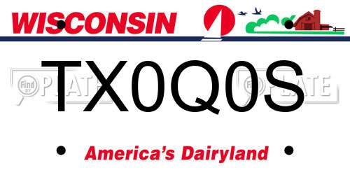 TX0Q0S Wisconsin License Plate