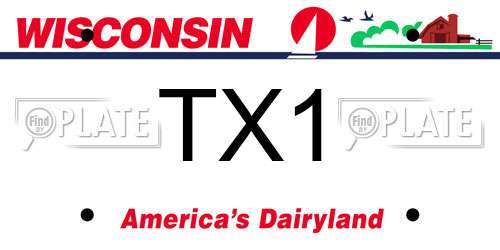 TX1 Wisconsin License Plate