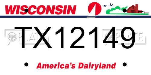 TX12149 Wisconsin License Plate