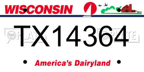 TX14364 Wisconsin License Plate