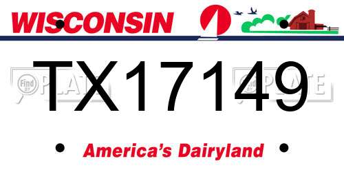 TX17149 Wisconsin License Plate