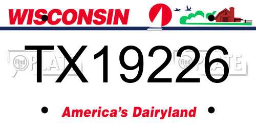 TX19226 Wisconsin License Plate