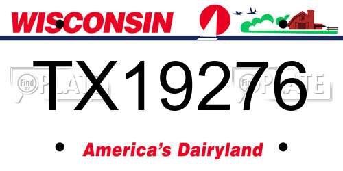 TX19276 Wisconsin License Plate