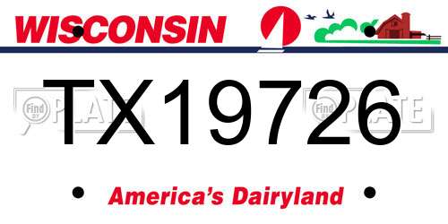 TX19726 Wisconsin License Plate