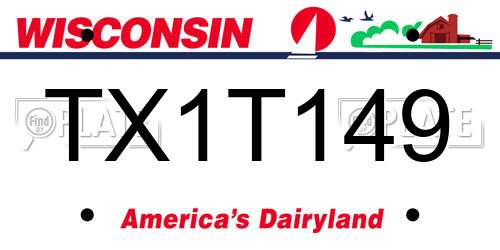 TX1T149 Wisconsin License Plate
