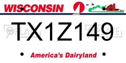 TX1Z149 Wisconsin License Plate
