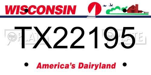 TX22195 Wisconsin License Plate