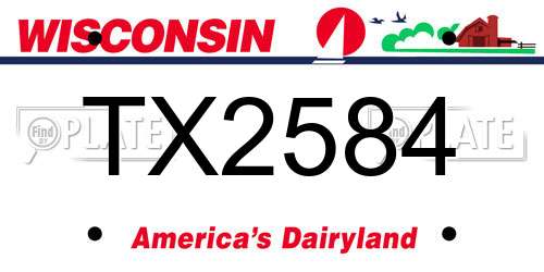 TX2584 Wisconsin License Plate