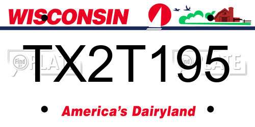 TX2T195 Wisconsin License Plate