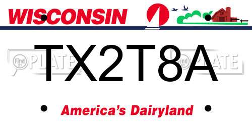 TX2T8A Wisconsin License Plate