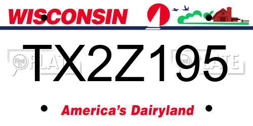 TX2Z195 Wisconsin License Plate