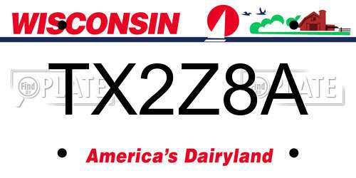TX2Z8A Wisconsin License Plate